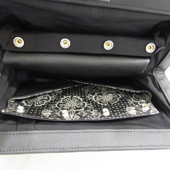 Wristlet Bag Purse Black Gray Floral Changing Pad - Picture 6 of 8